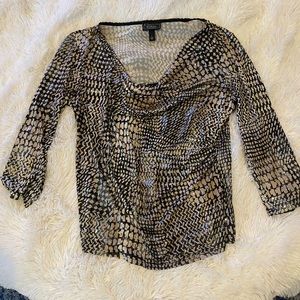 Multi print with touch of Jules, scoopneck, three-quarter sleeves